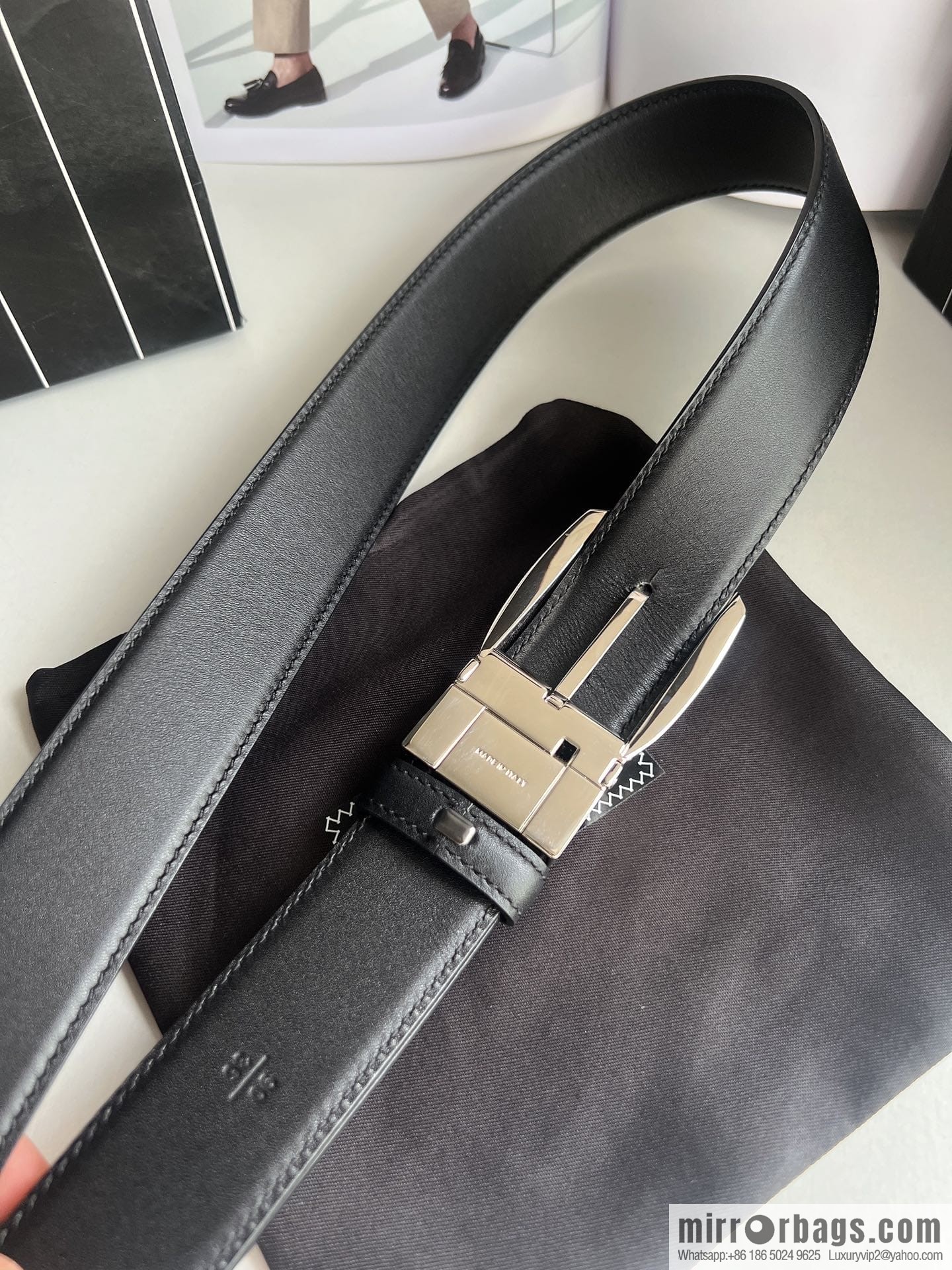 Ermengildo. Zein Zegna men's business leisure rotating pin buckle imported first layer cowhide belt 3.5cm