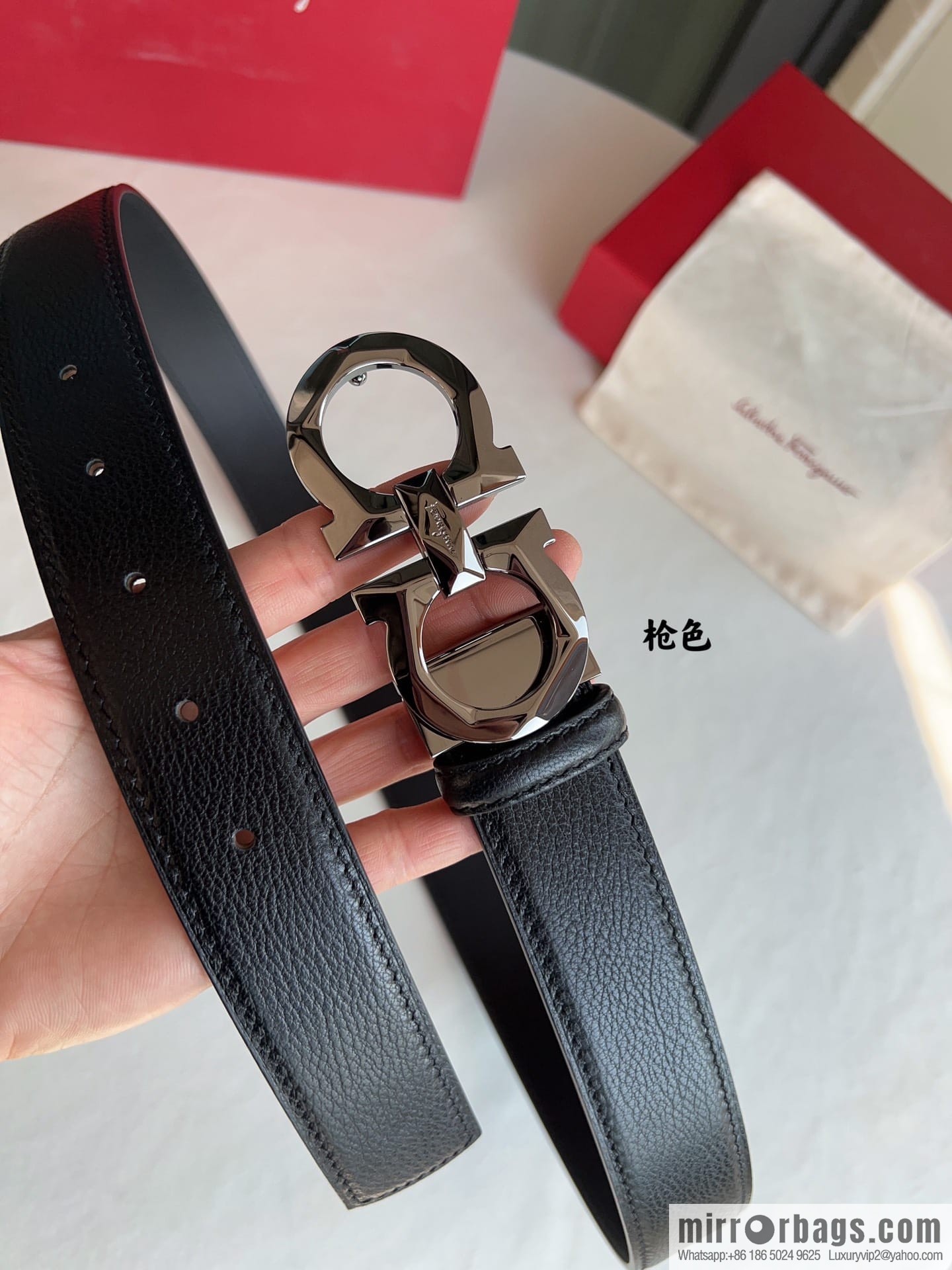 Ferragamo Ferragamo, First Cowhide Sheep Textured Men's 3.5 Belt