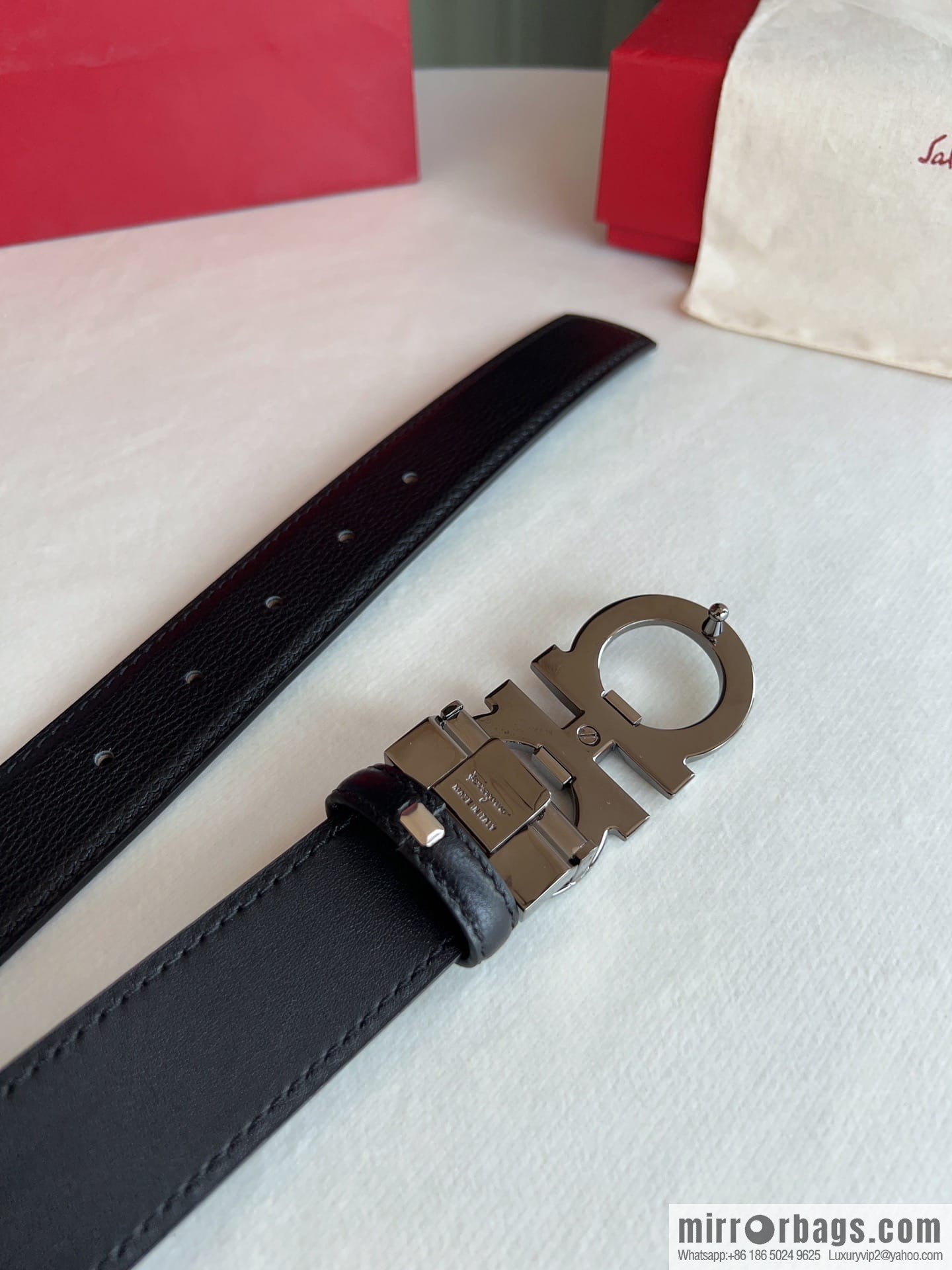 Ferragamo Ferragamo, First Cowhide Sheep Textured Men's 3.5 Belt