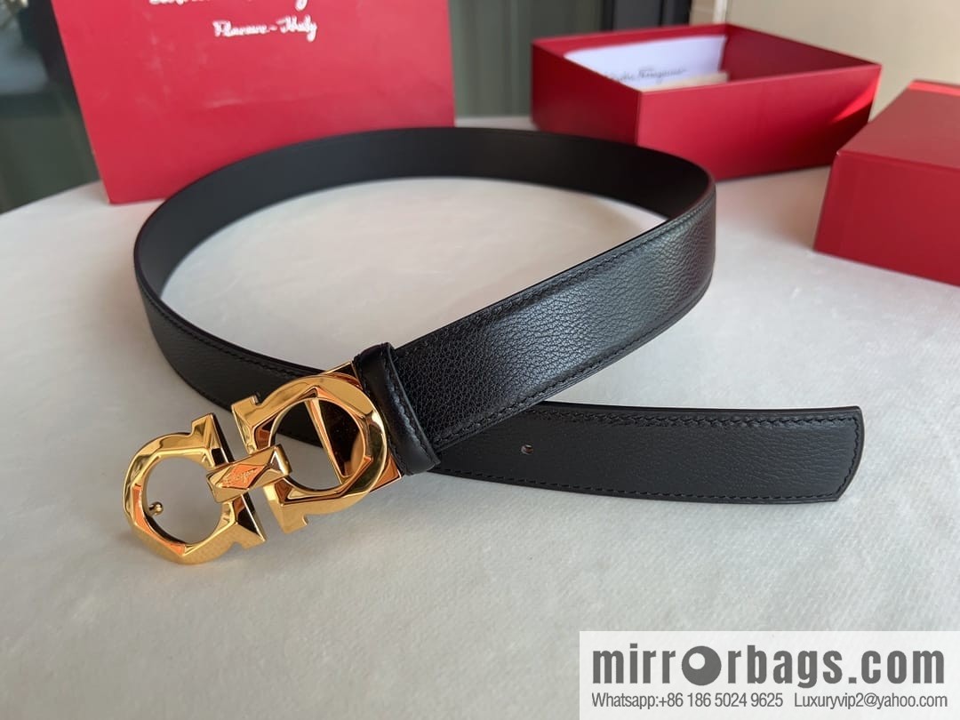 Ferragamo Ferragamo, First Cowhide Sheep Textured Men's 3.5 Belt