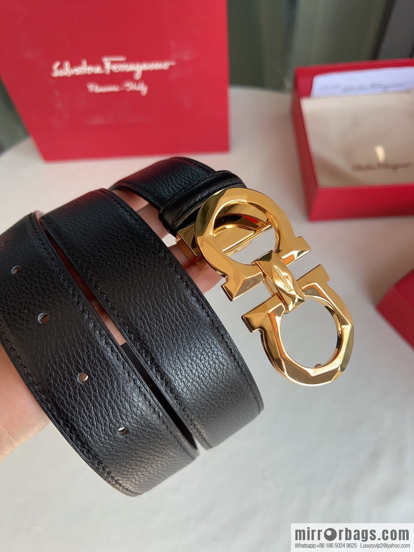 Ferragamo Ferragamo, First Cowhide Sheep Textured Men's 3.5 Belt
