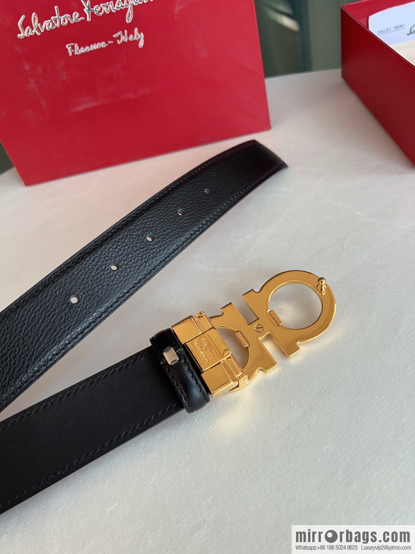 Ferragamo Ferragamo, First Cowhide Sheep Textured Men's 3.5 Belt