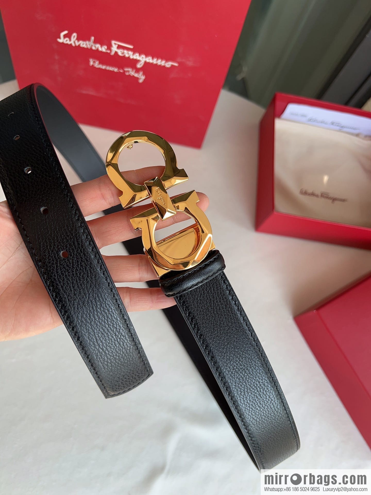 Ferragamo Ferragamo, First Cowhide Sheep Textured Men's 3.5 Belt