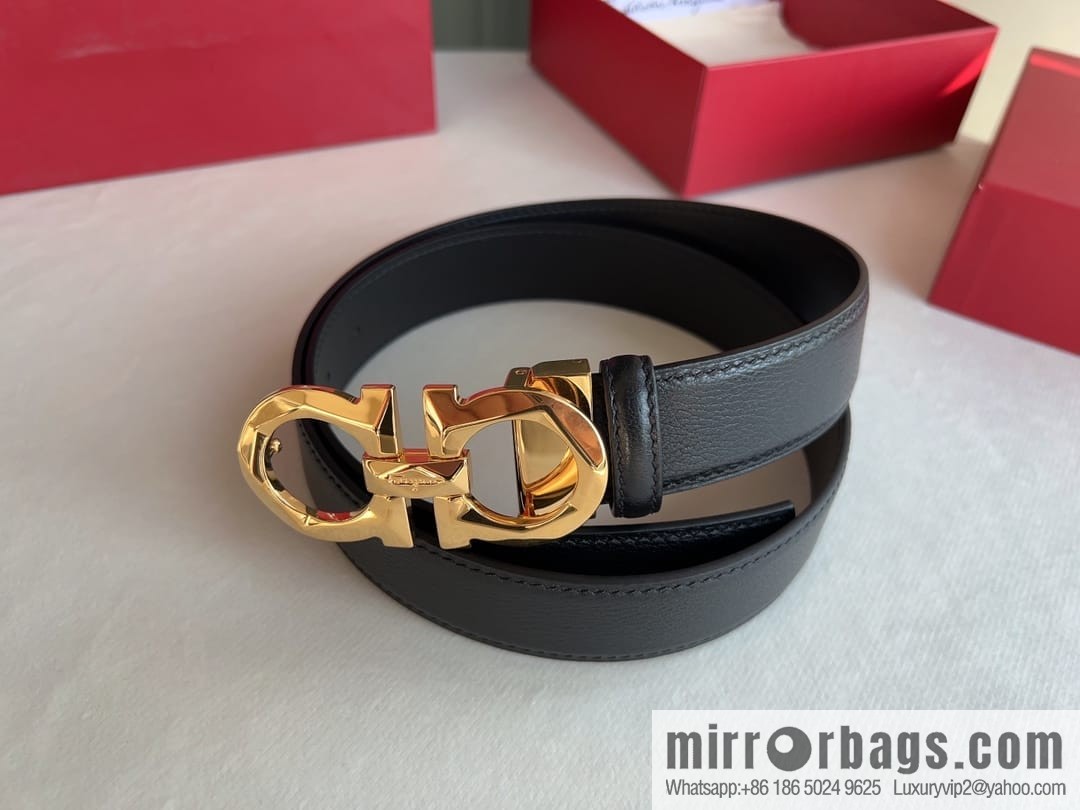 Ferragamo Ferragamo, First Cowhide Sheep Textured Men's 3.5 Belt