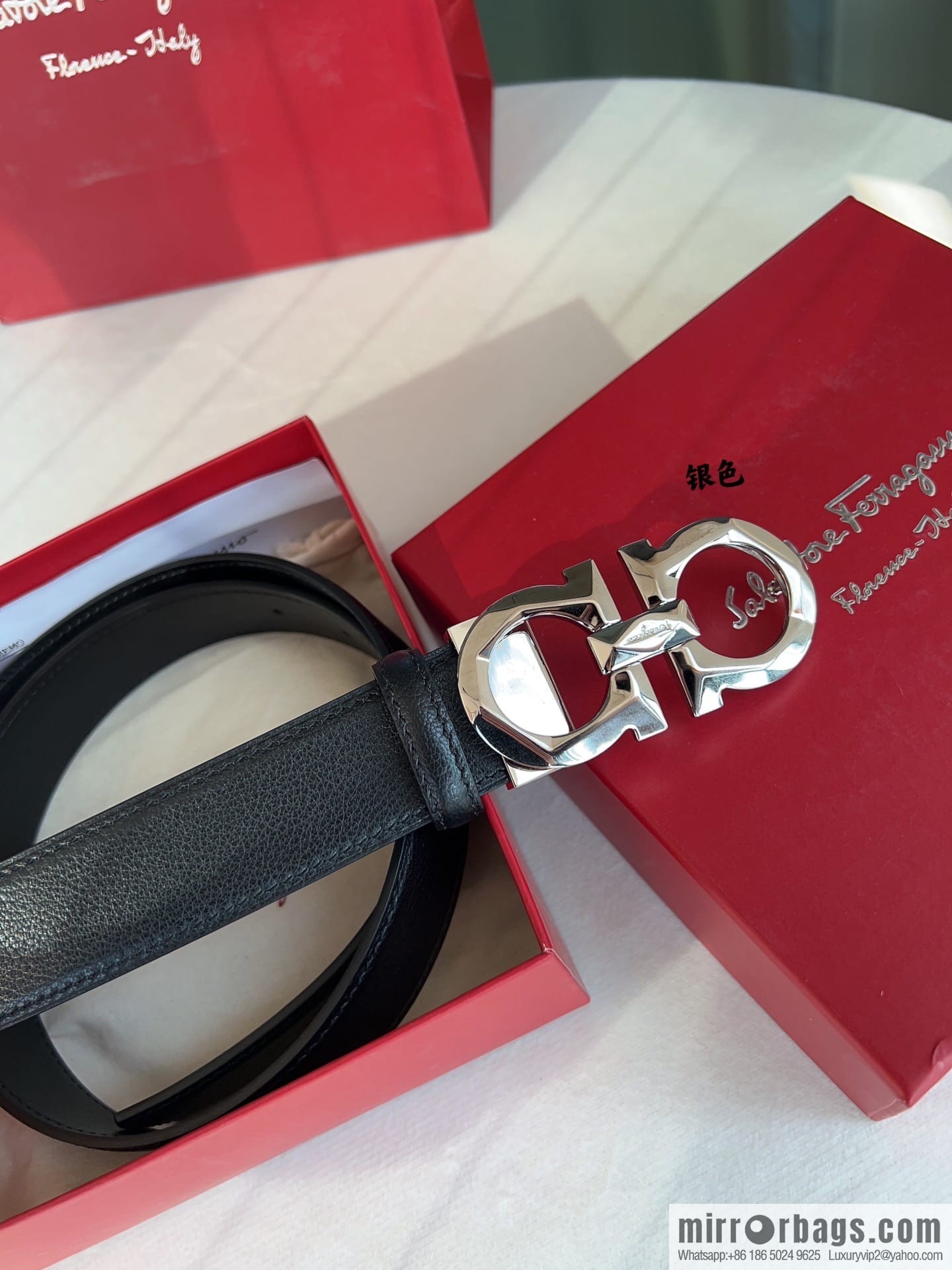Ferragamo Ferragamo, First Cowhide Sheep Textured Men's 3.5 Belt