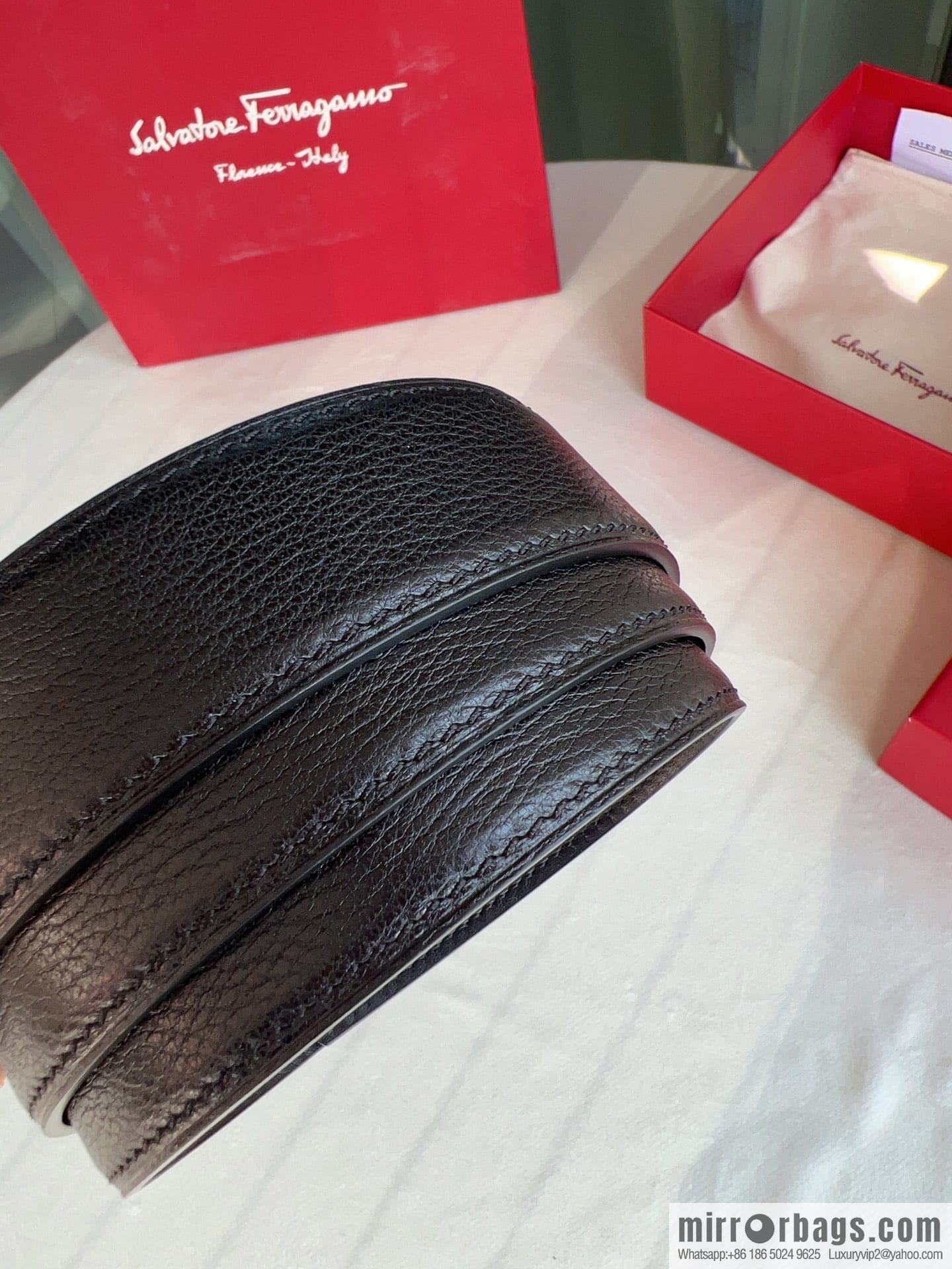 Ferragamo Ferragamo, First Cowhide Sheep Textured Men's 3.5 Belt