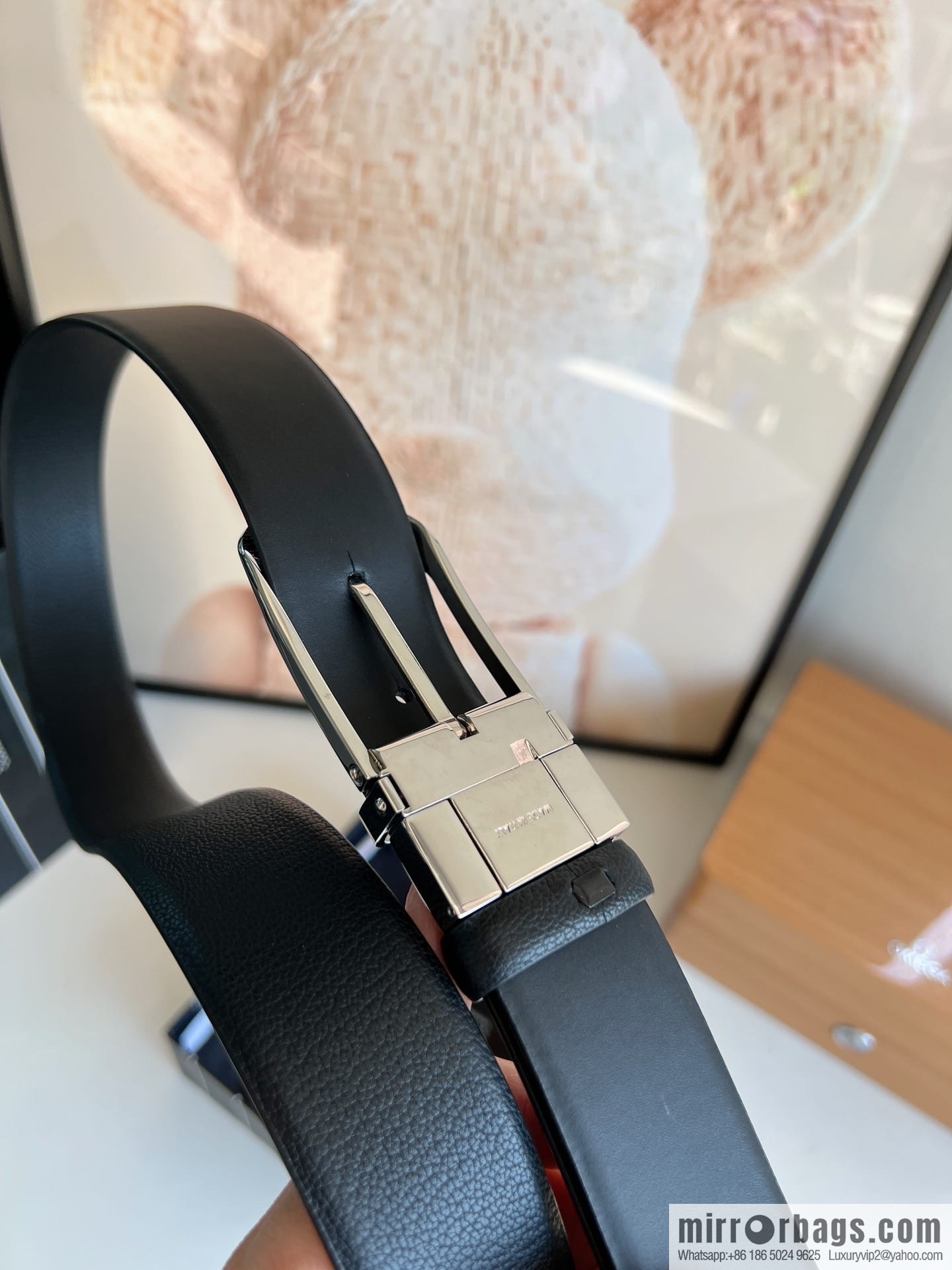 Zegna, black imported cowhide material belt men 3.5cm