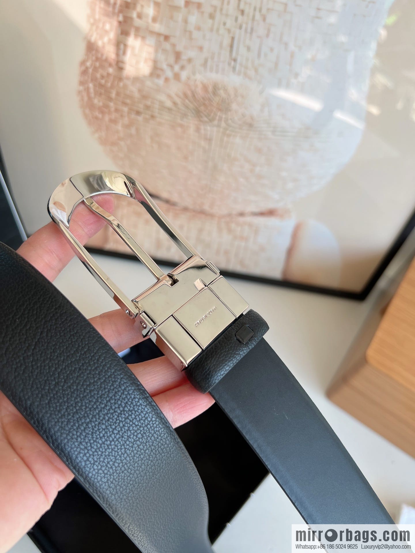 Zegna, black imported cowhide material belt men 3.5cm