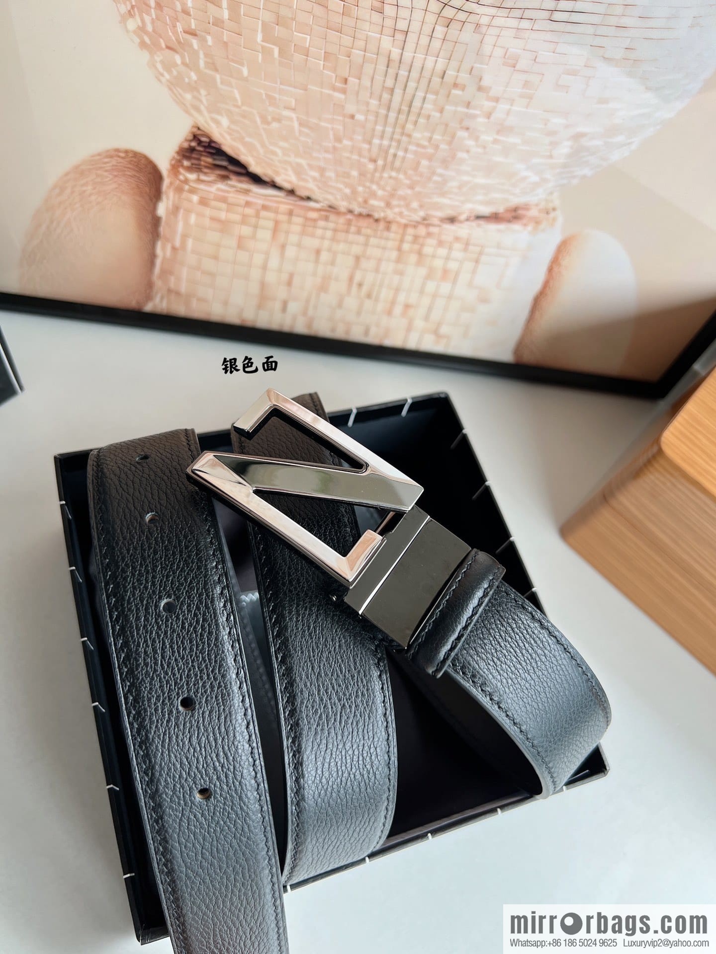 Zegna, double-sided first-layer cowhide sheepskin texture belt men 3.5cm
