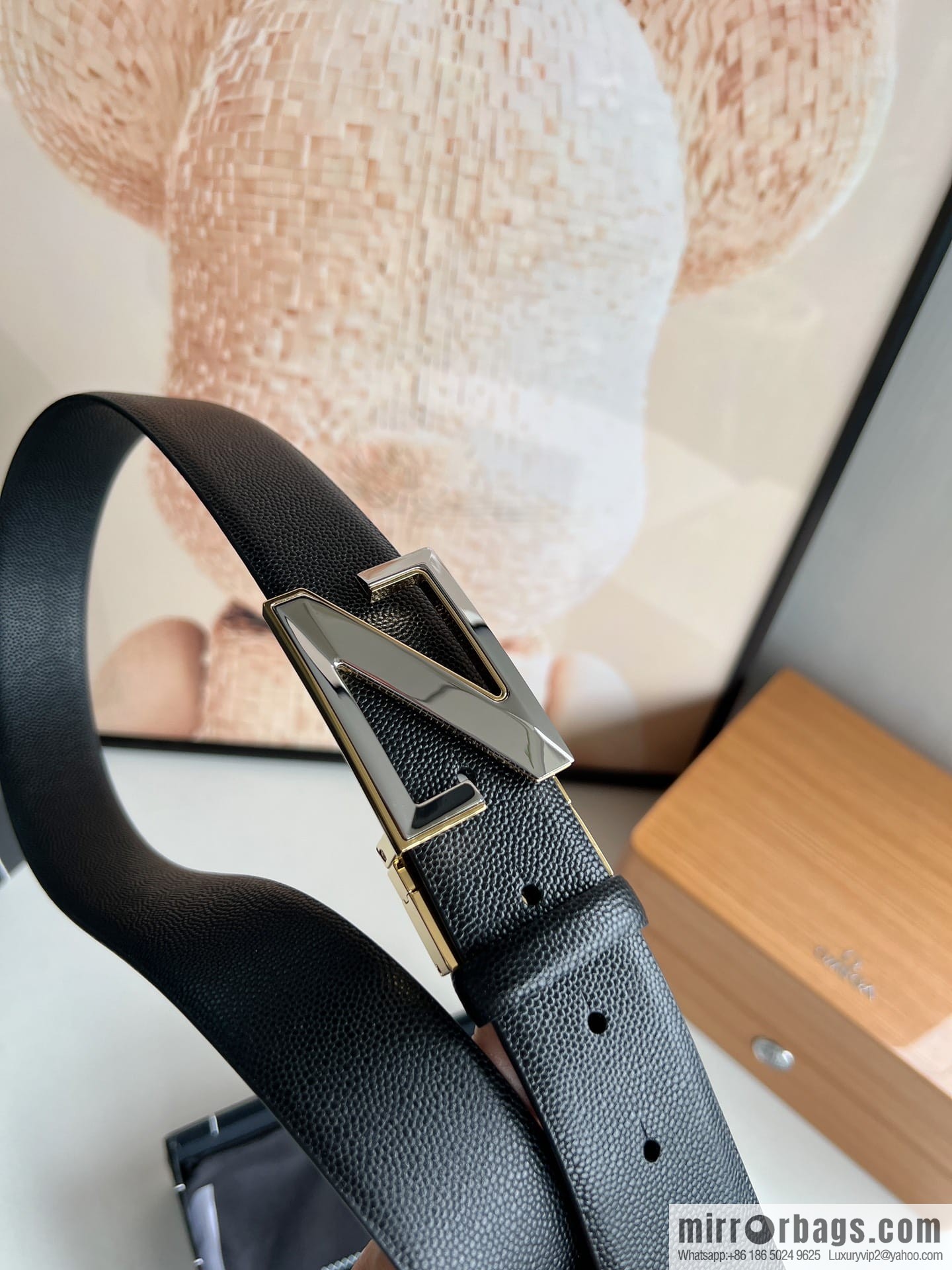 Zegna, double-sided first-layer cowhide sheepskin texture belt men 3.5cm
