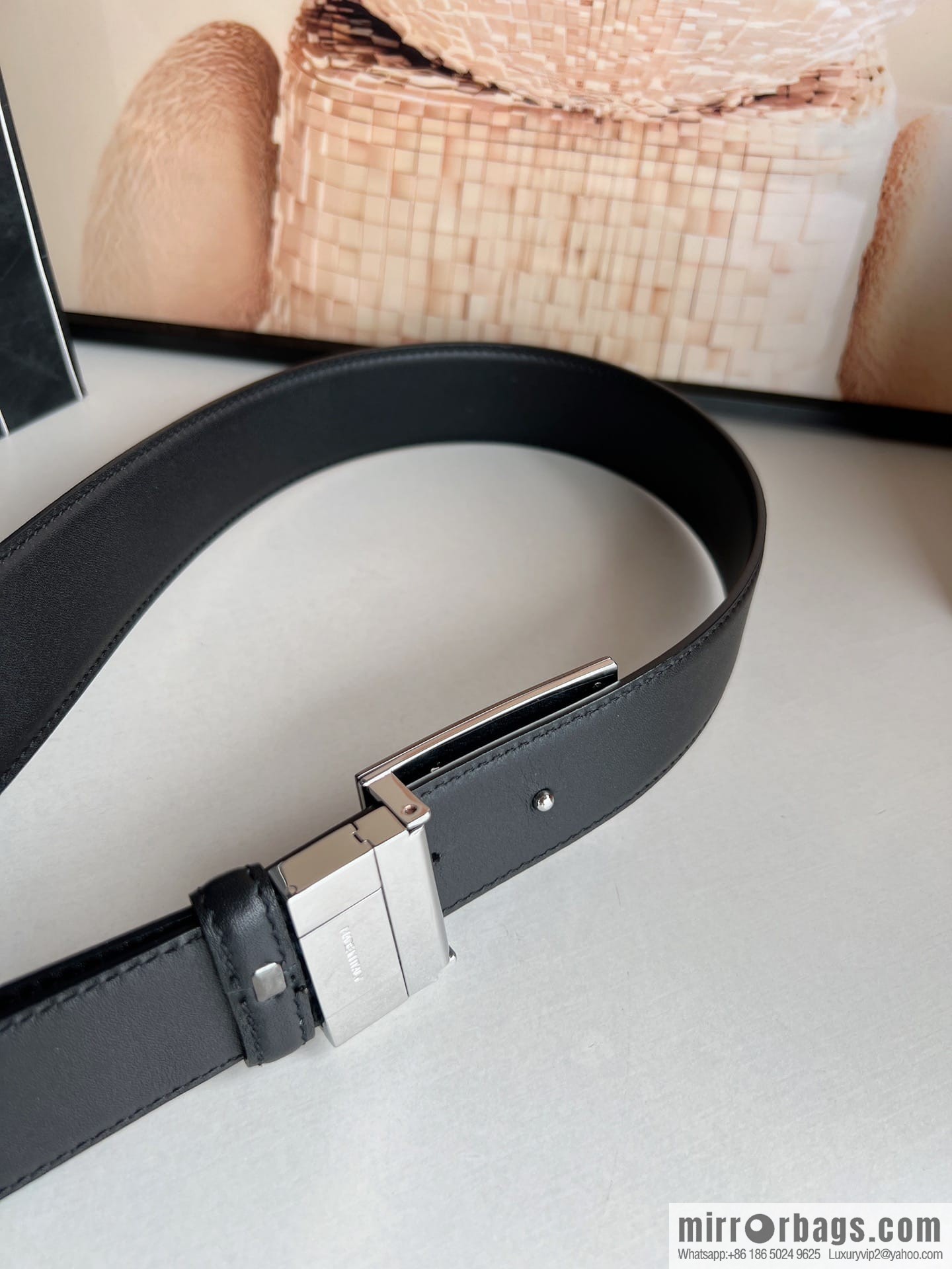 Zegna, double-sided first-layer cowhide sheepskin texture belt men 3.5cm
