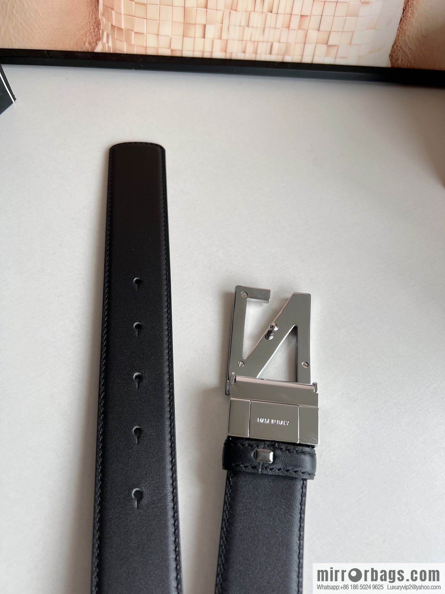 Zegna, double-sided first-layer cowhide sheepskin texture belt men 3.5cm