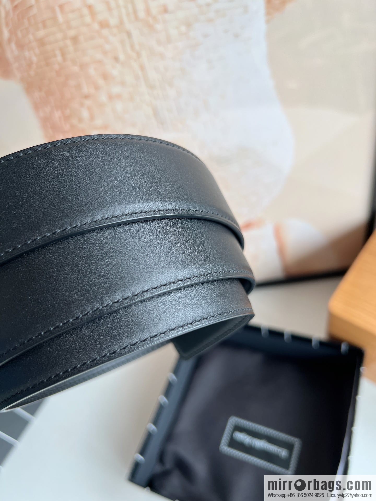 Zegna, double-sided first-layer cowhide sheepskin texture belt men 3.5cm