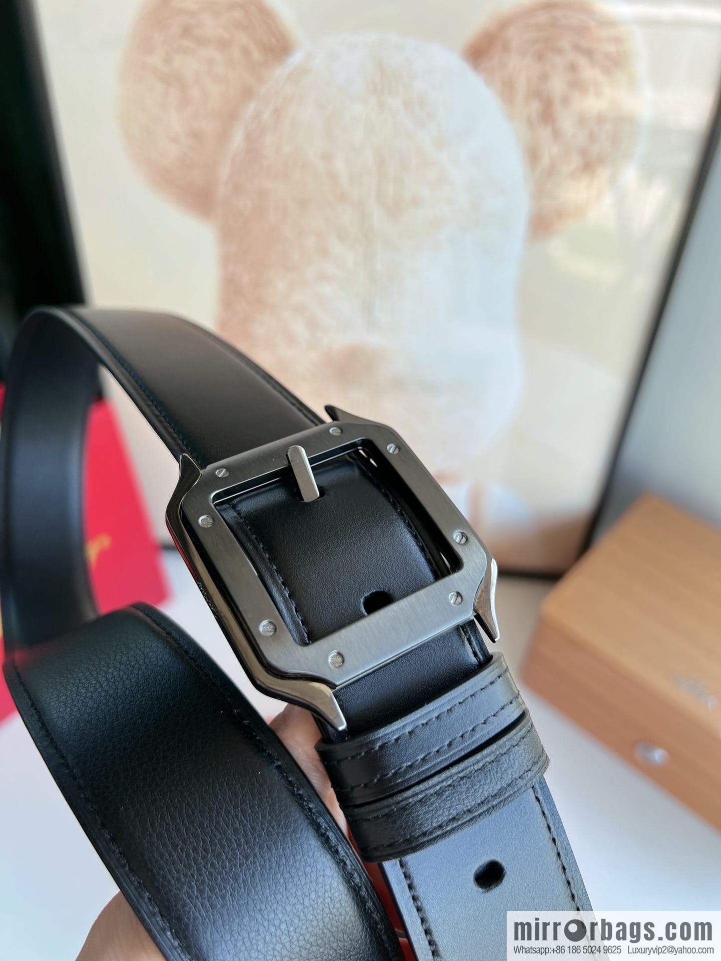 Cartier, textured cowhide double-sided men's belt