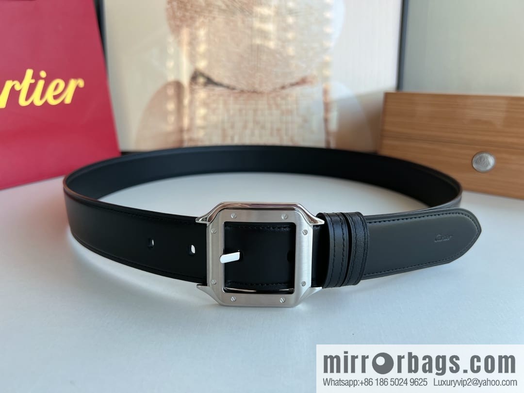 Cartier, textured cowhide double-sided men's belt