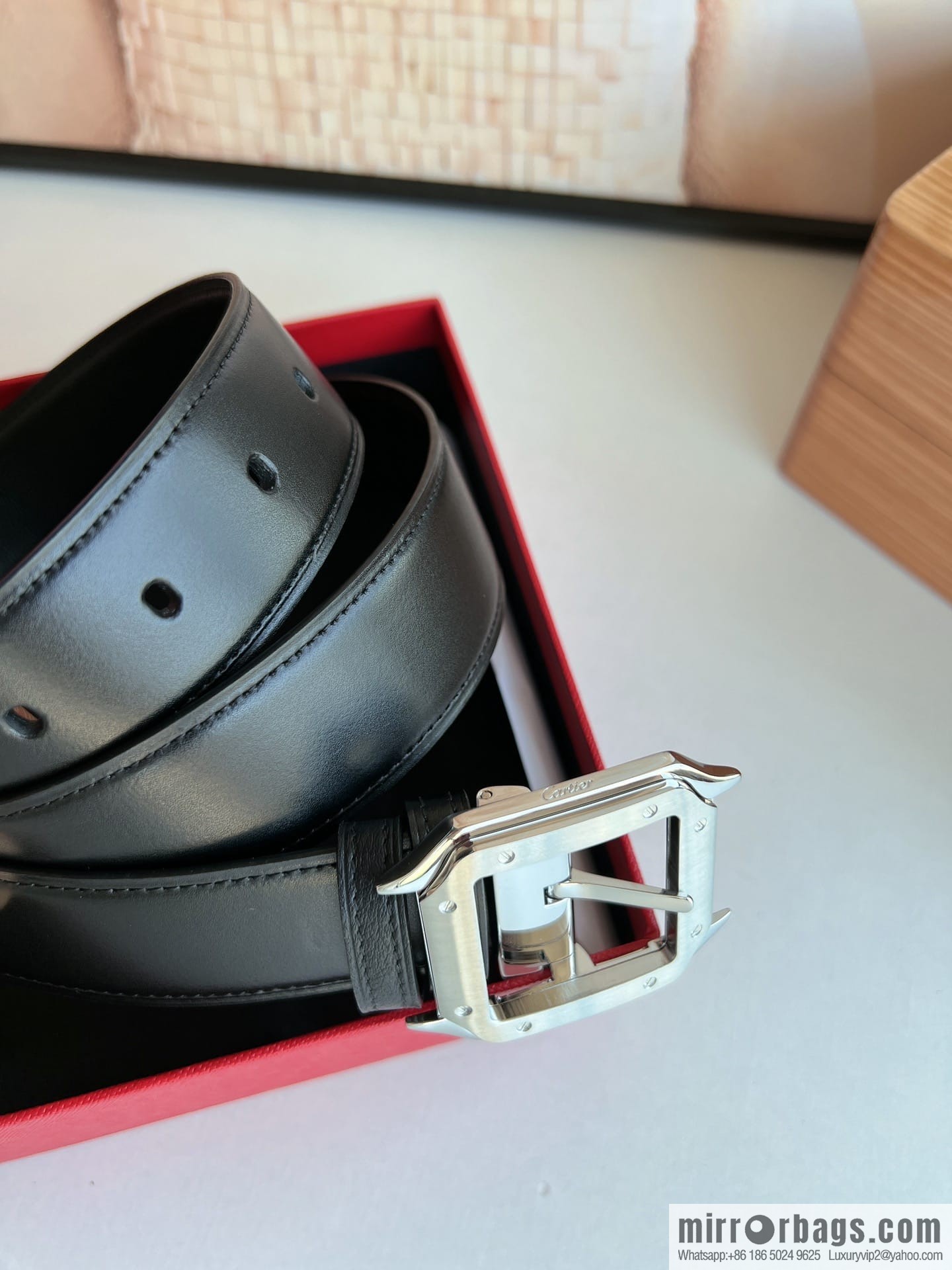 Cartier, textured cowhide double-sided men's belt