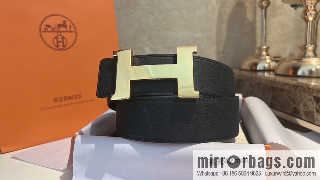 Hermes Men's Belt Gold Silver Solder Joint Metal Buckle Men's 42mm Belt