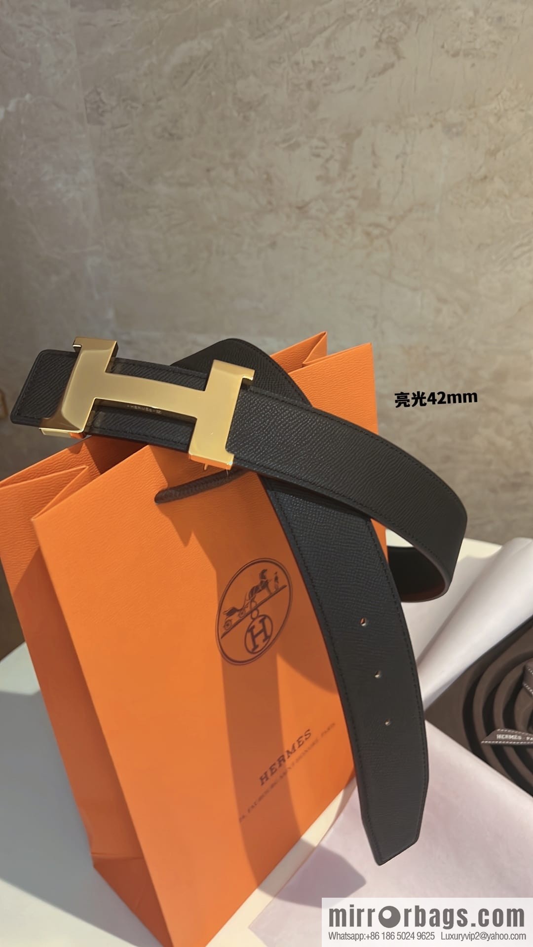 Hermes Men's Belt Gold Silver Solder Joint Metal Buckle Men's 42mm Belt