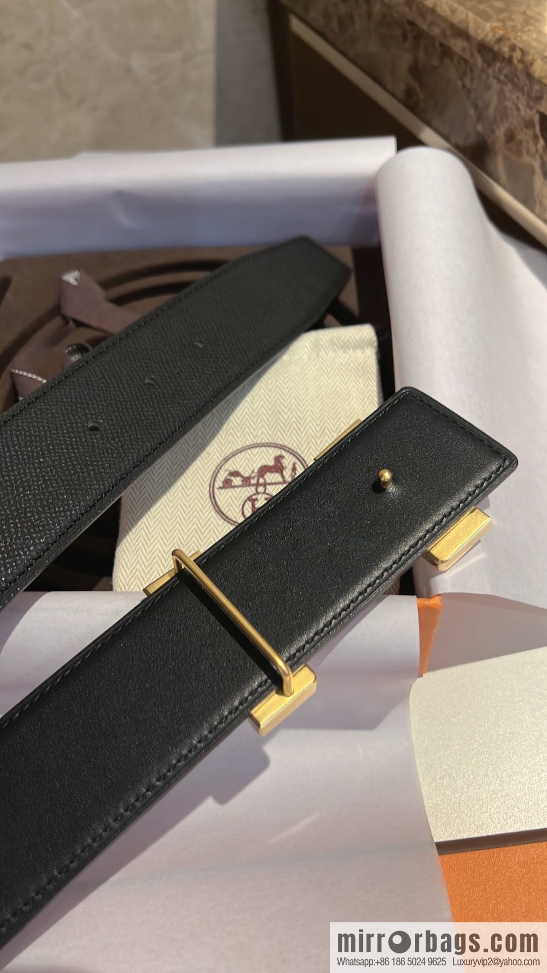 Hermes Men's Belt Gold Silver Solder Joint Metal Buckle Men's 42mm Belt