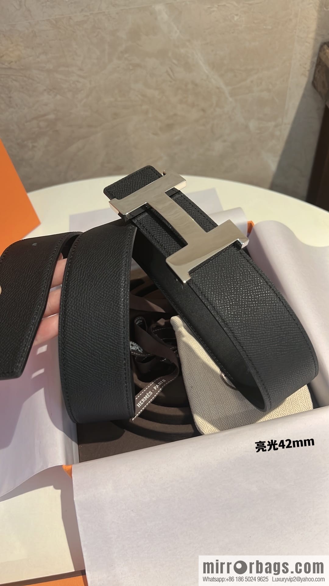 Hermes Men's Belt Gold Silver Solder Joint Metal Buckle Men's 42mm Belt