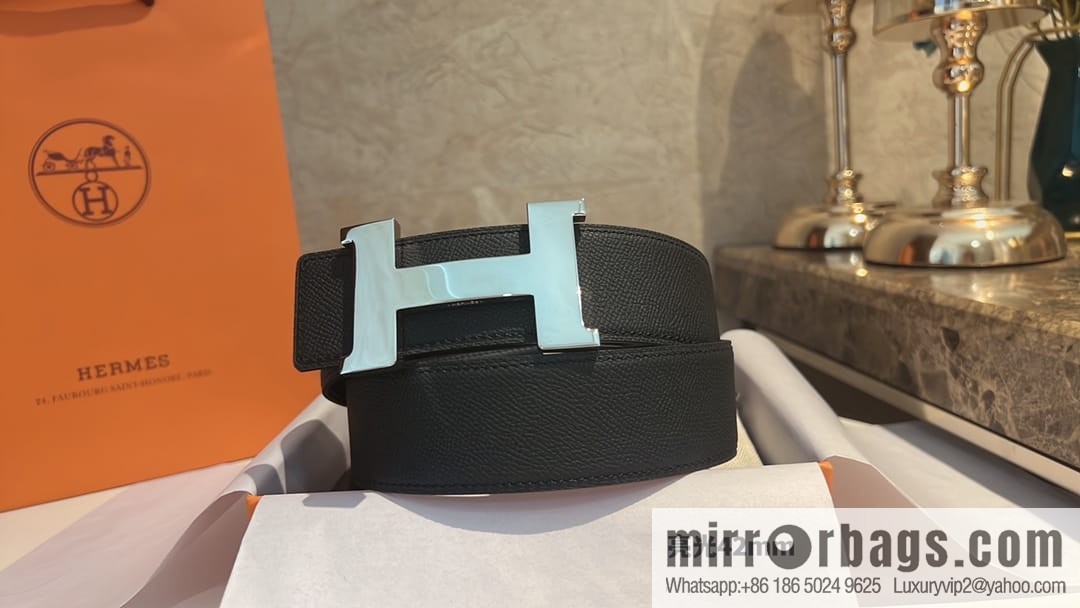 Hermes Men's Belt Gold Silver Solder Joint Metal Buckle Men's 42mm Belt