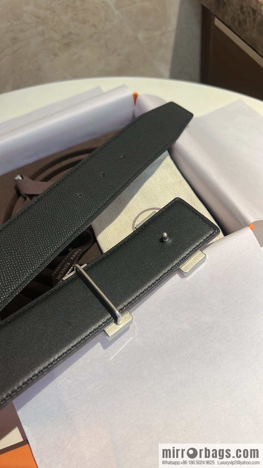 Hermes Men's Belt Gold Silver Solder Joint Metal Buckle Men's 42mm Belt