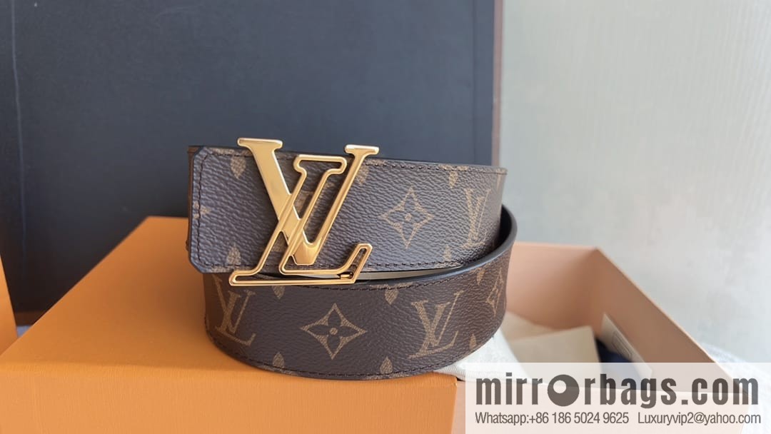 LV/Louis Vuitton, Classic Monogram Dove Double Sided Belt 4.0cm
