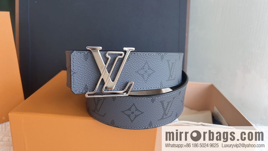 LV/Louis Vuitton, Classic Monogram Dove Double Sided Belt 4.0cm