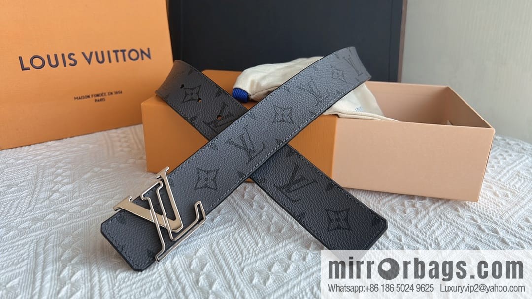LV/Louis Vuitton, Classic Monogram Dove Double Sided Belt 4.0cm