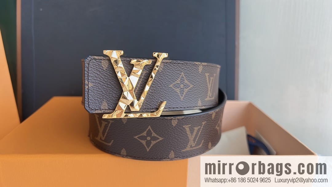 LV/Louis Vuitton, Classic Monogram Dove Double Sided Belt 4.0cm