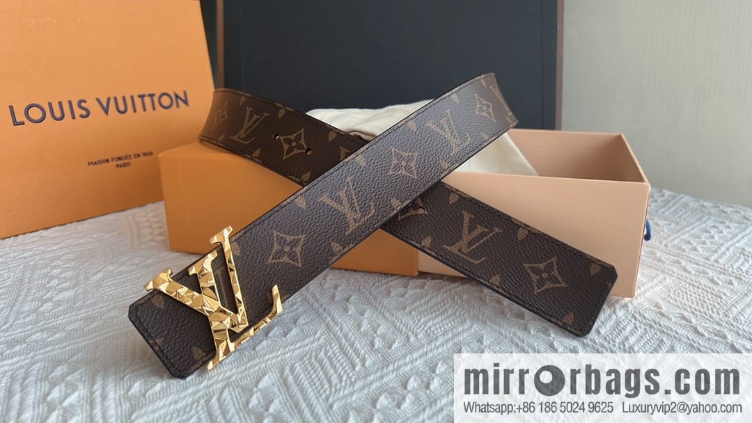 LV/Louis Vuitton, Classic Monogram Dove Double Sided Belt 4.0cm