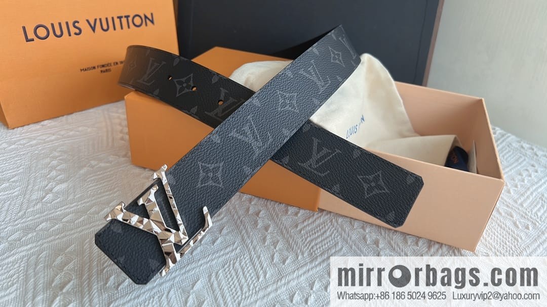 LV/Louis Vuitton, Classic Monogram Dove Double Sided Belt 4.0cm