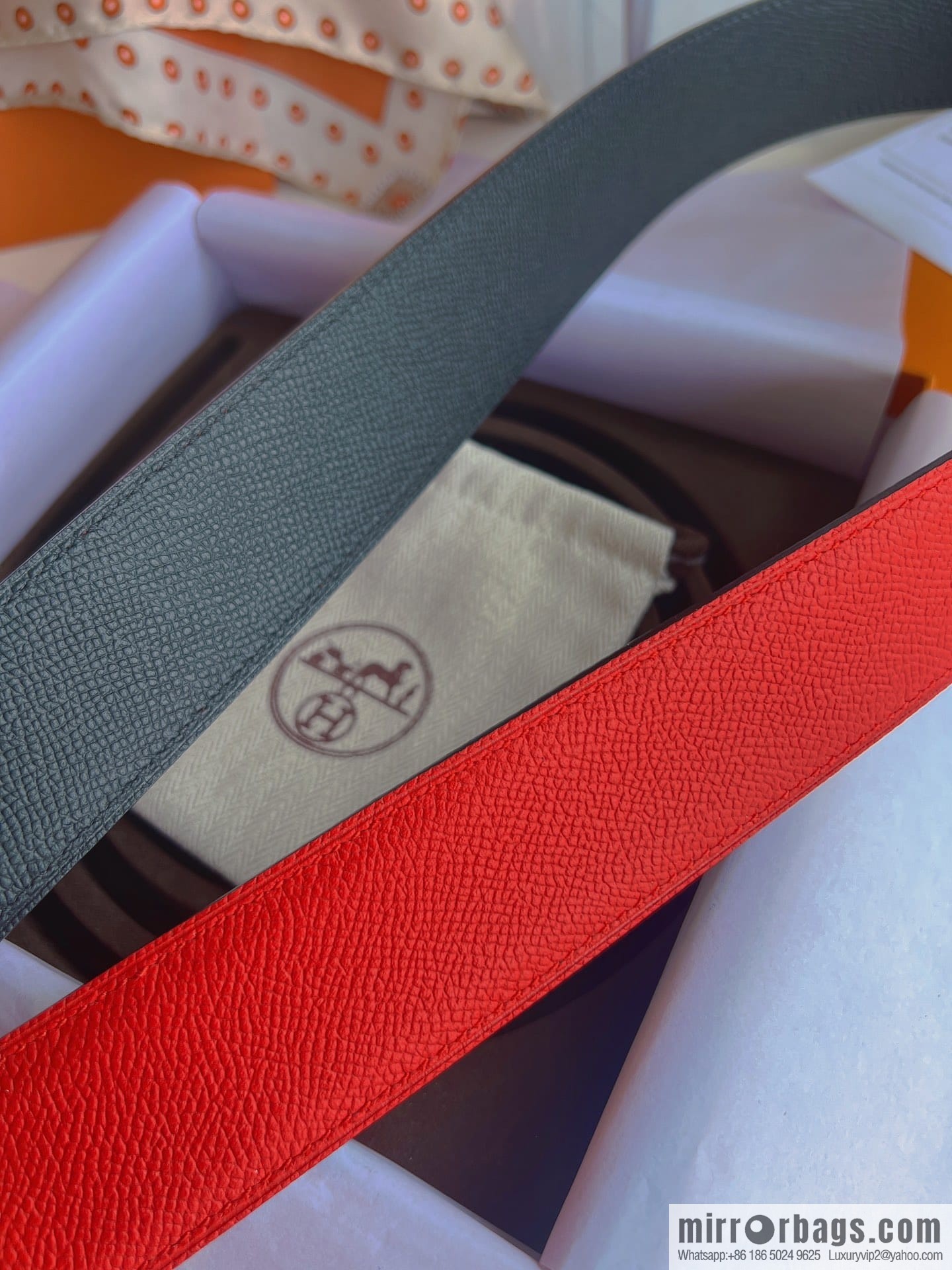 Hermes, Stainless Steel Quad Solder Joint Metal Buckle 38mm Double Sided Leather Belt