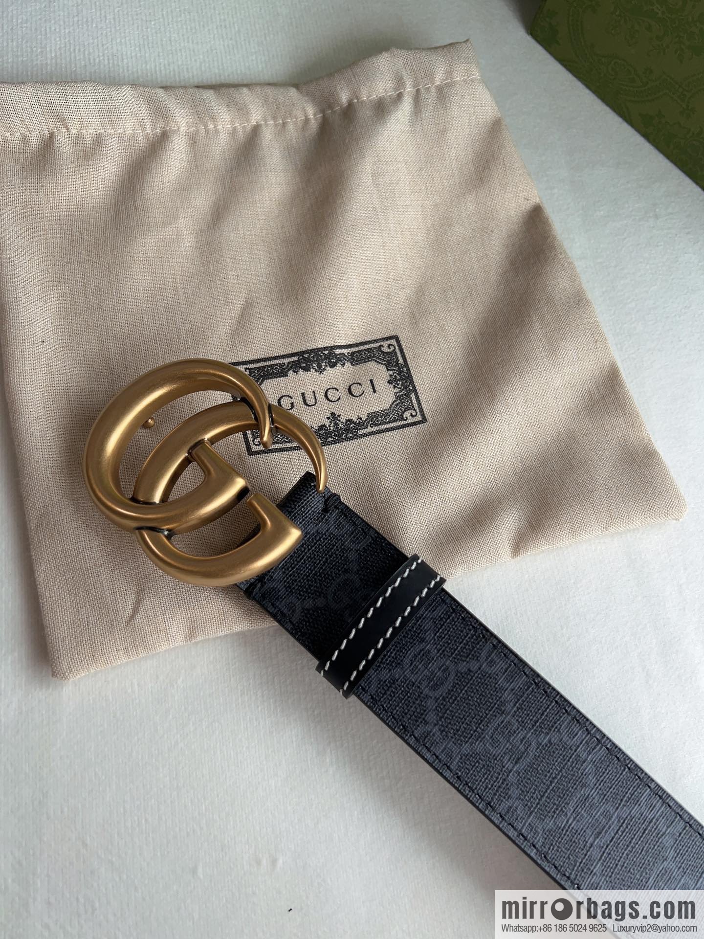 Gucci Gucci GG Supreme Double G Buckle Belt 4.0cm