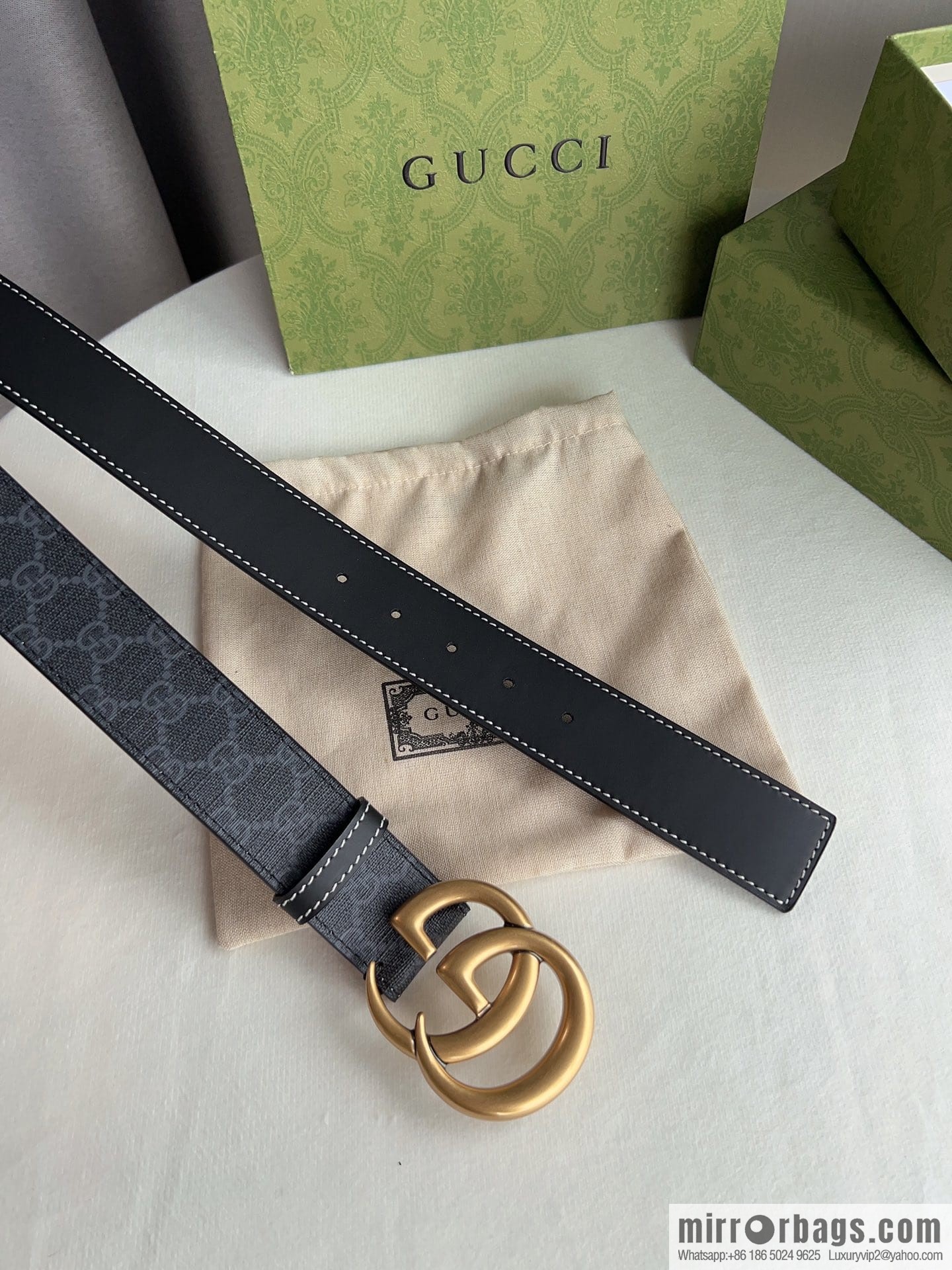 Gucci Gucci GG Supreme Double G Buckle Belt 4.0cm