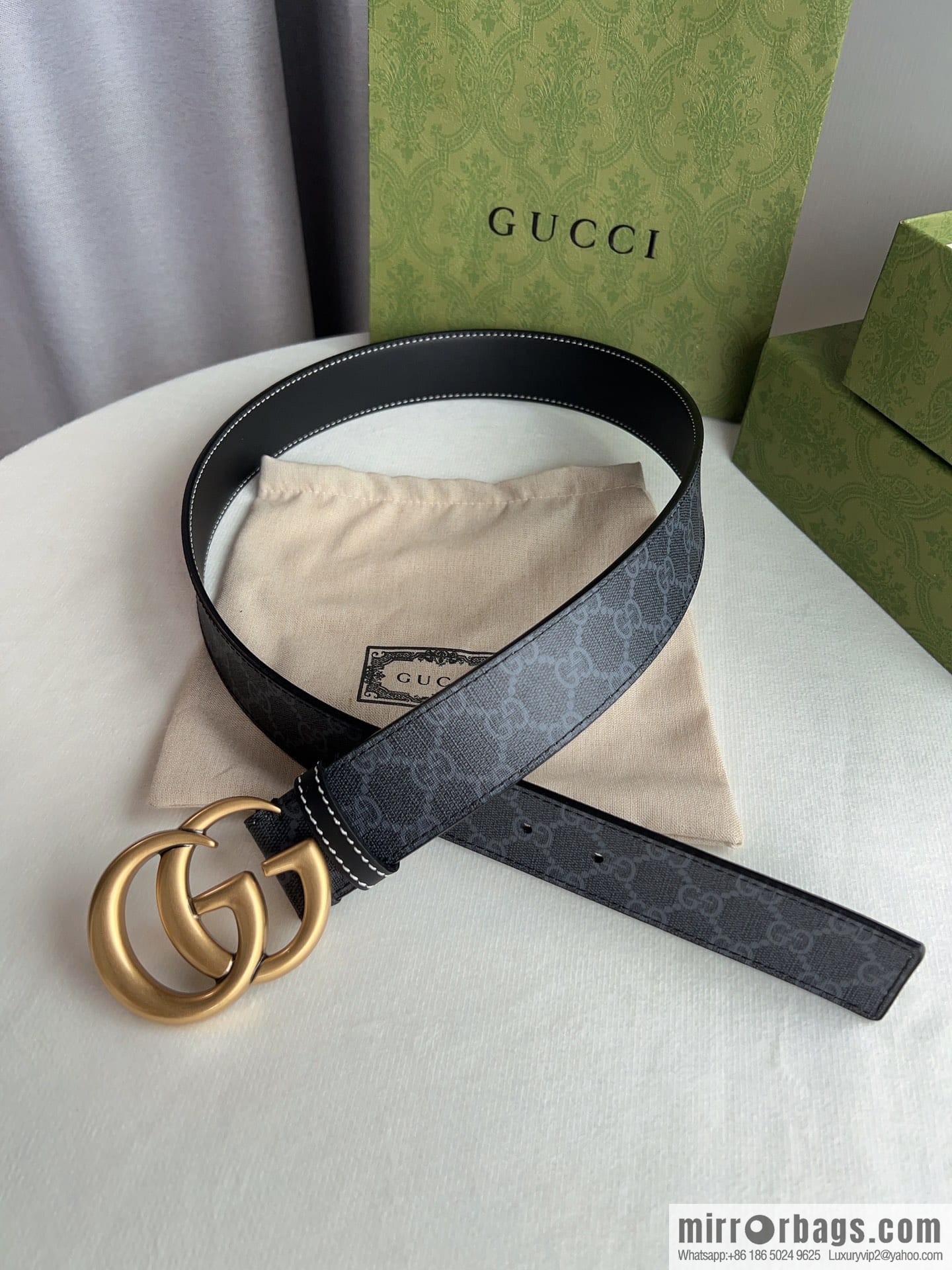 Gucci Gucci GG Supreme Double G Buckle Belt 4.0cm