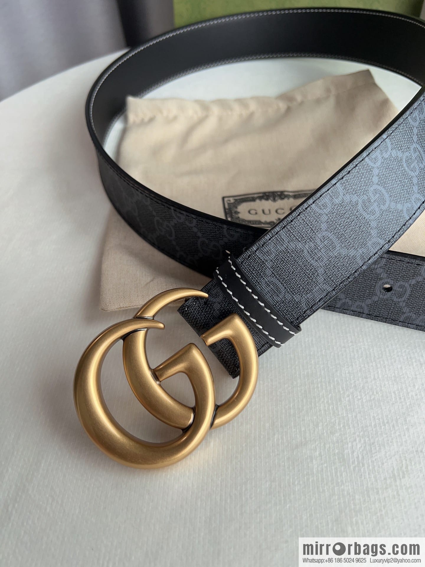 Gucci Gucci GG Supreme Double G Buckle Belt 4.0cm