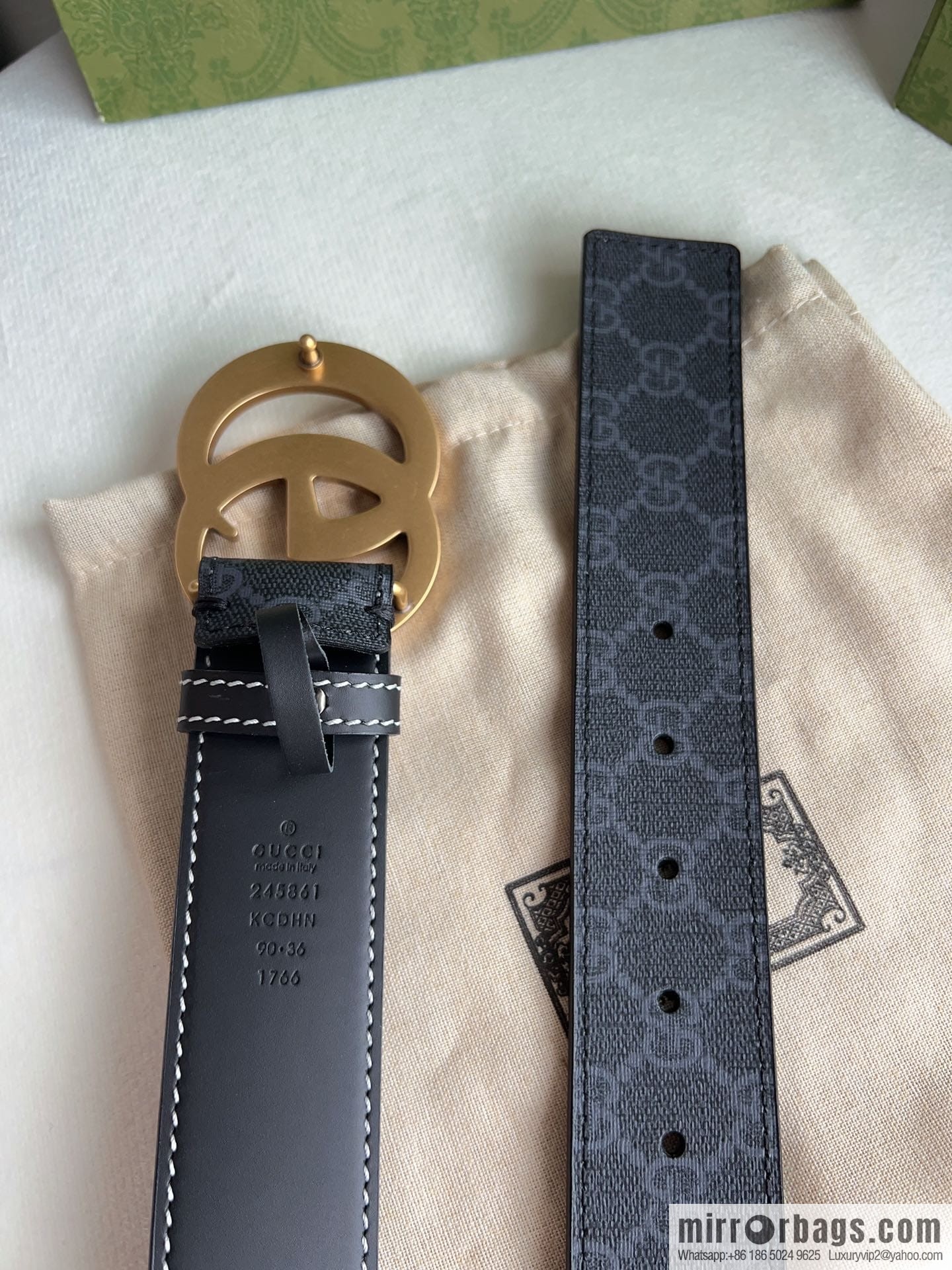 Gucci Gucci GG Supreme Double G Buckle Belt 4.0cm