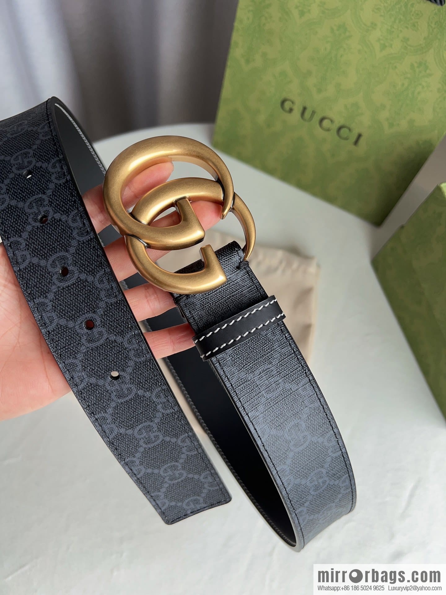 Gucci Gucci GG Supreme Double G Buckle Belt 4.0cm
