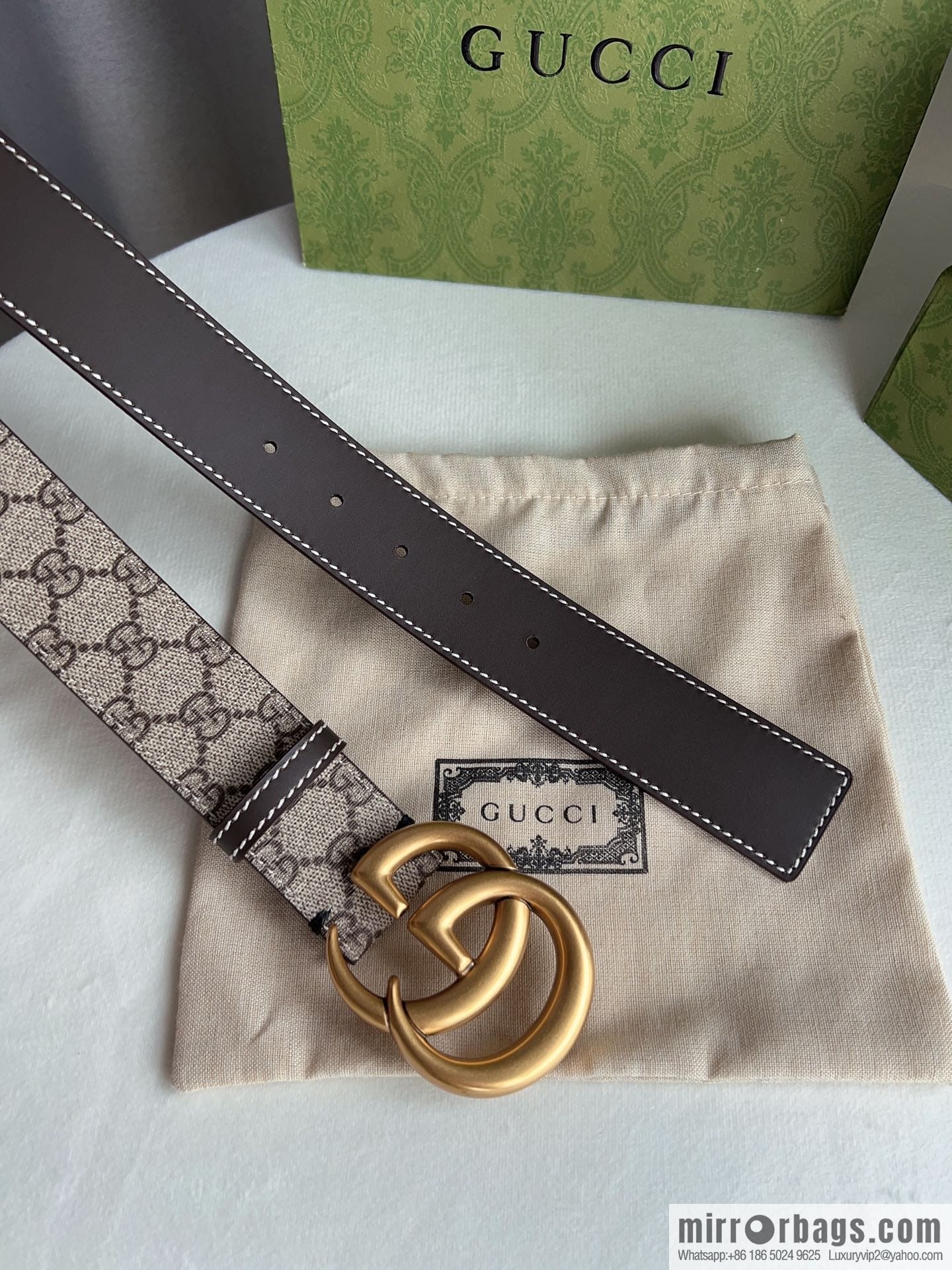 Gucci Gucci GG Supreme Double G Buckle Belt 4.0cm