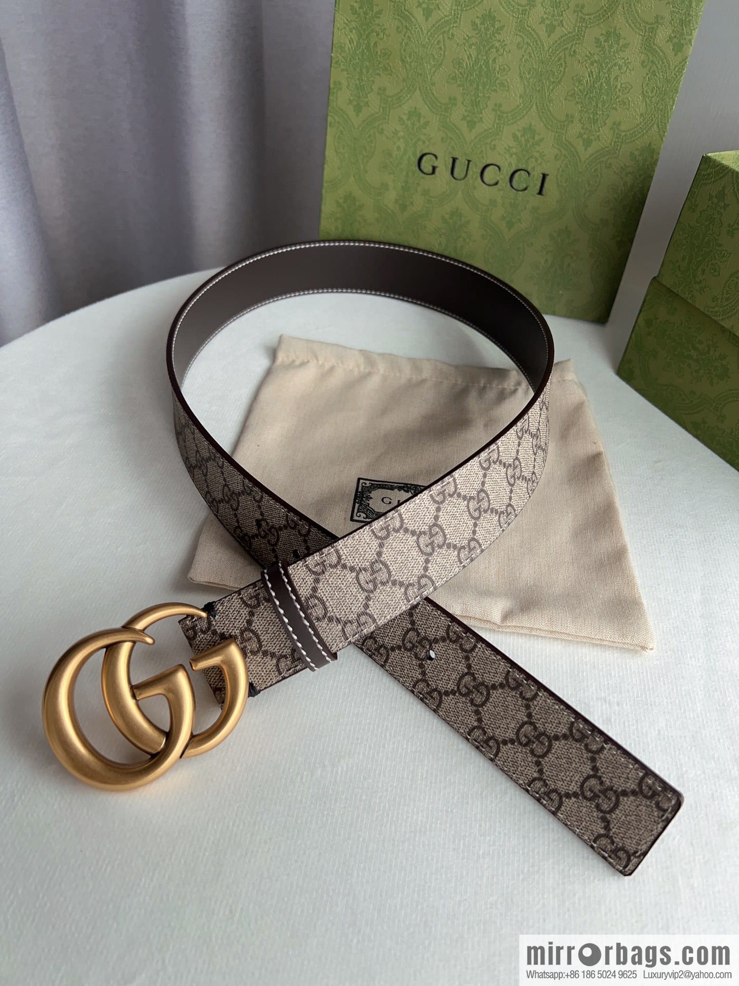 Gucci Gucci GG Supreme Double G Buckle Belt 4.0cm