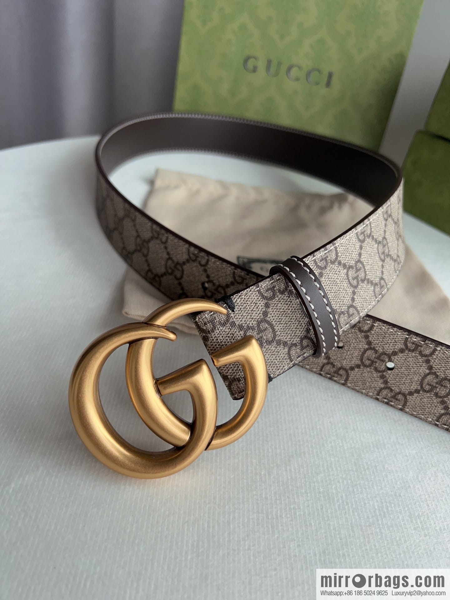 Gucci Gucci GG Supreme Double G Buckle Belt 4.0cm