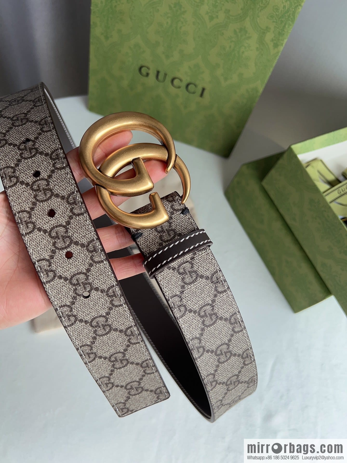 Gucci Gucci GG Supreme Double G Buckle Belt 4.0cm
