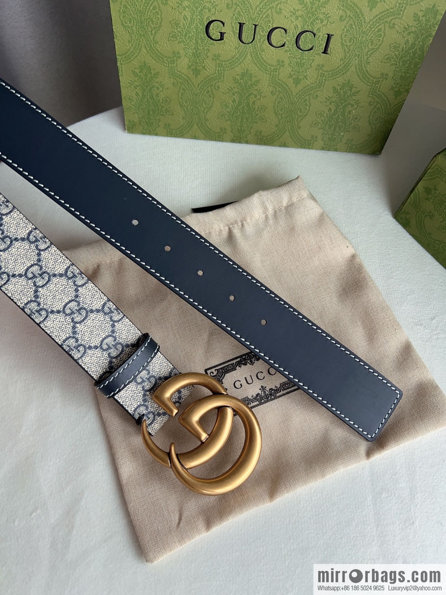 Gucci Gucci GG Supreme Double G Buckle Belt 4.0cm