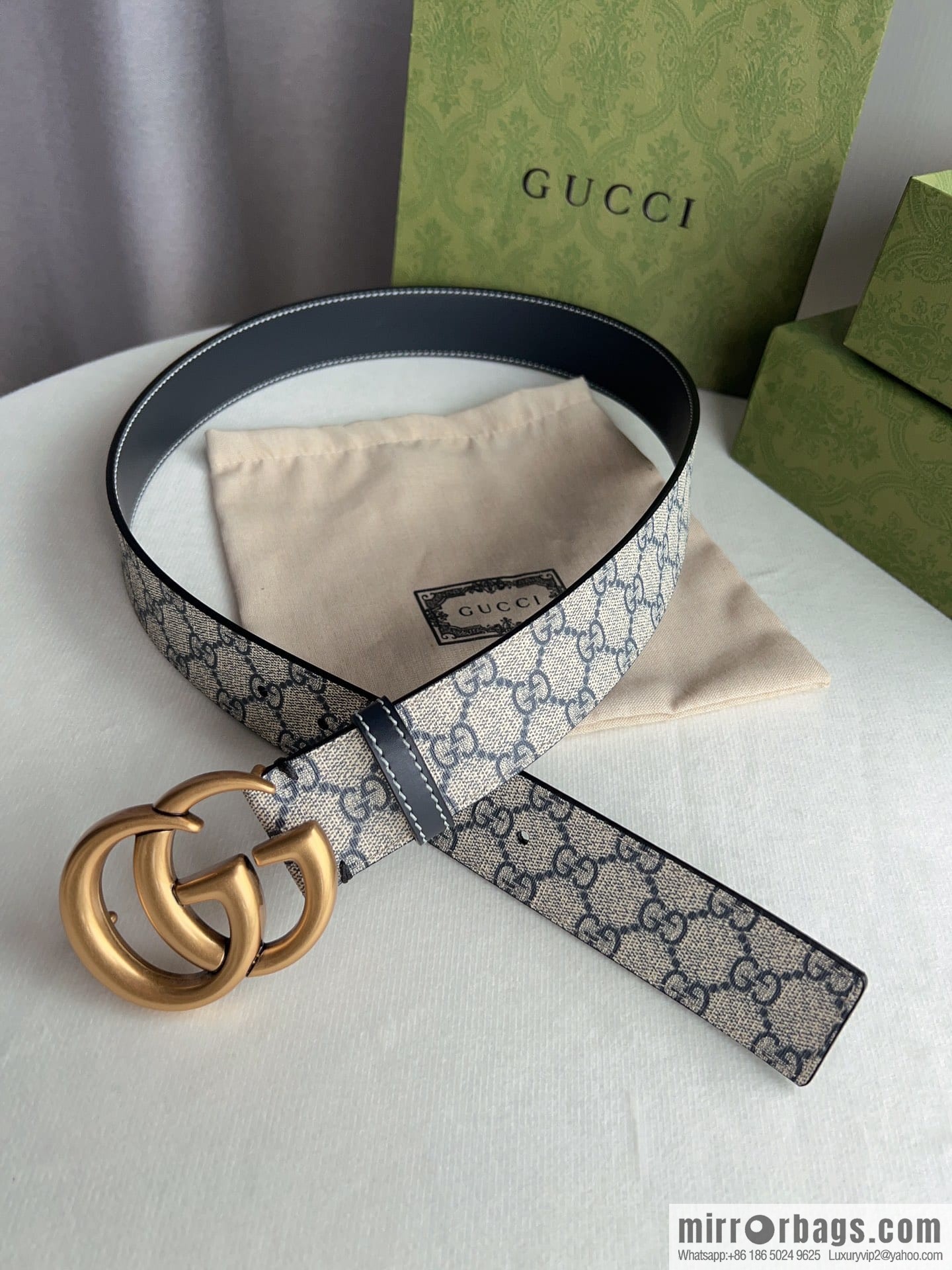 Gucci Gucci GG Supreme Double G Buckle Belt 4.0cm