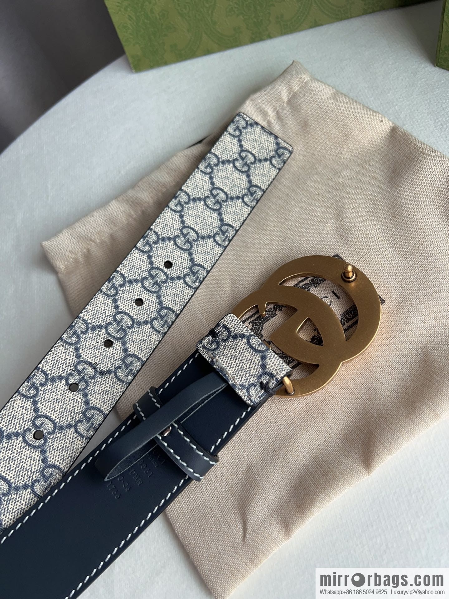 Gucci Gucci GG Supreme Double G Buckle Belt 4.0cm