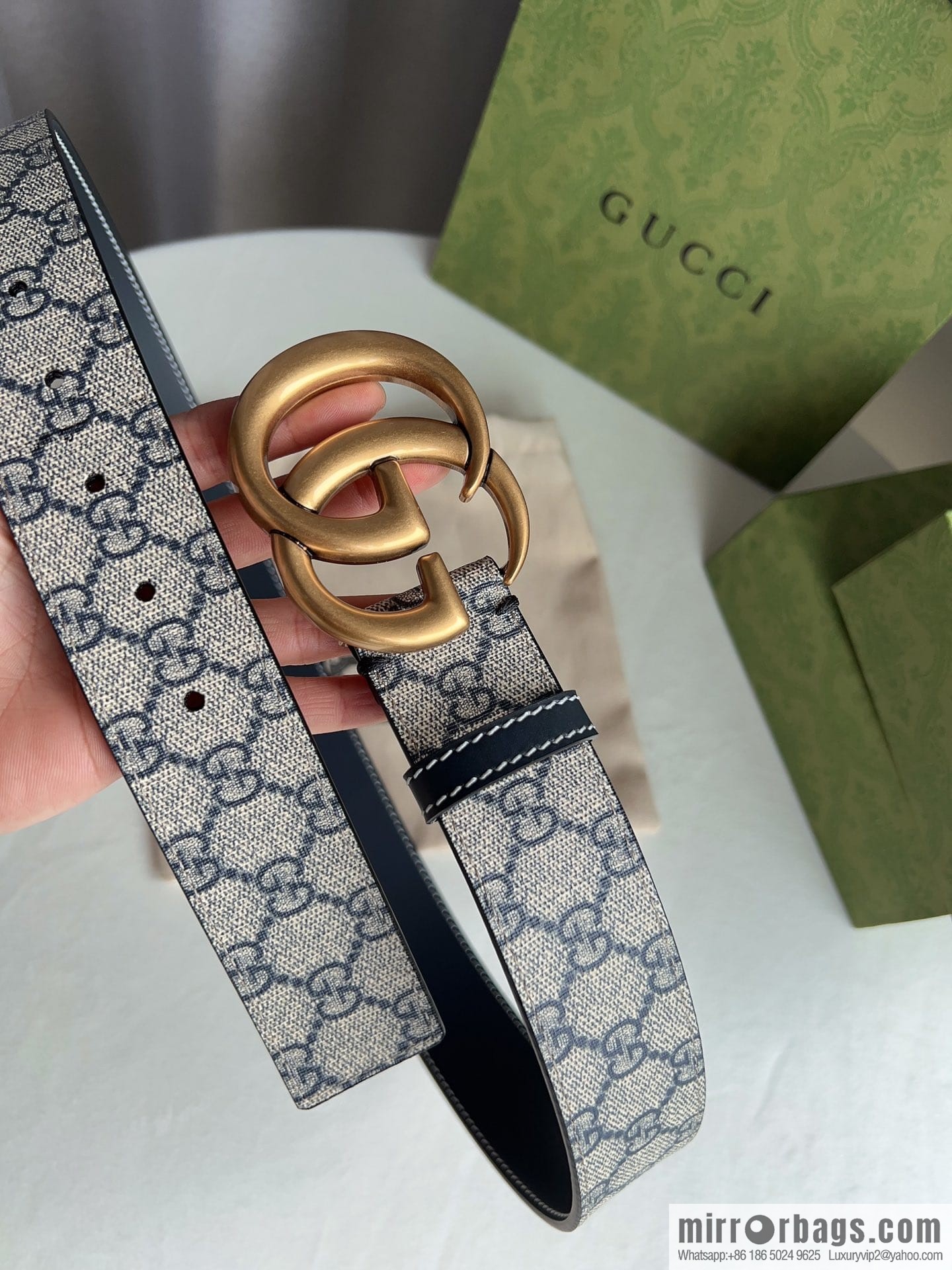 Gucci Gucci GG Supreme Double G Buckle Belt 4.0cm