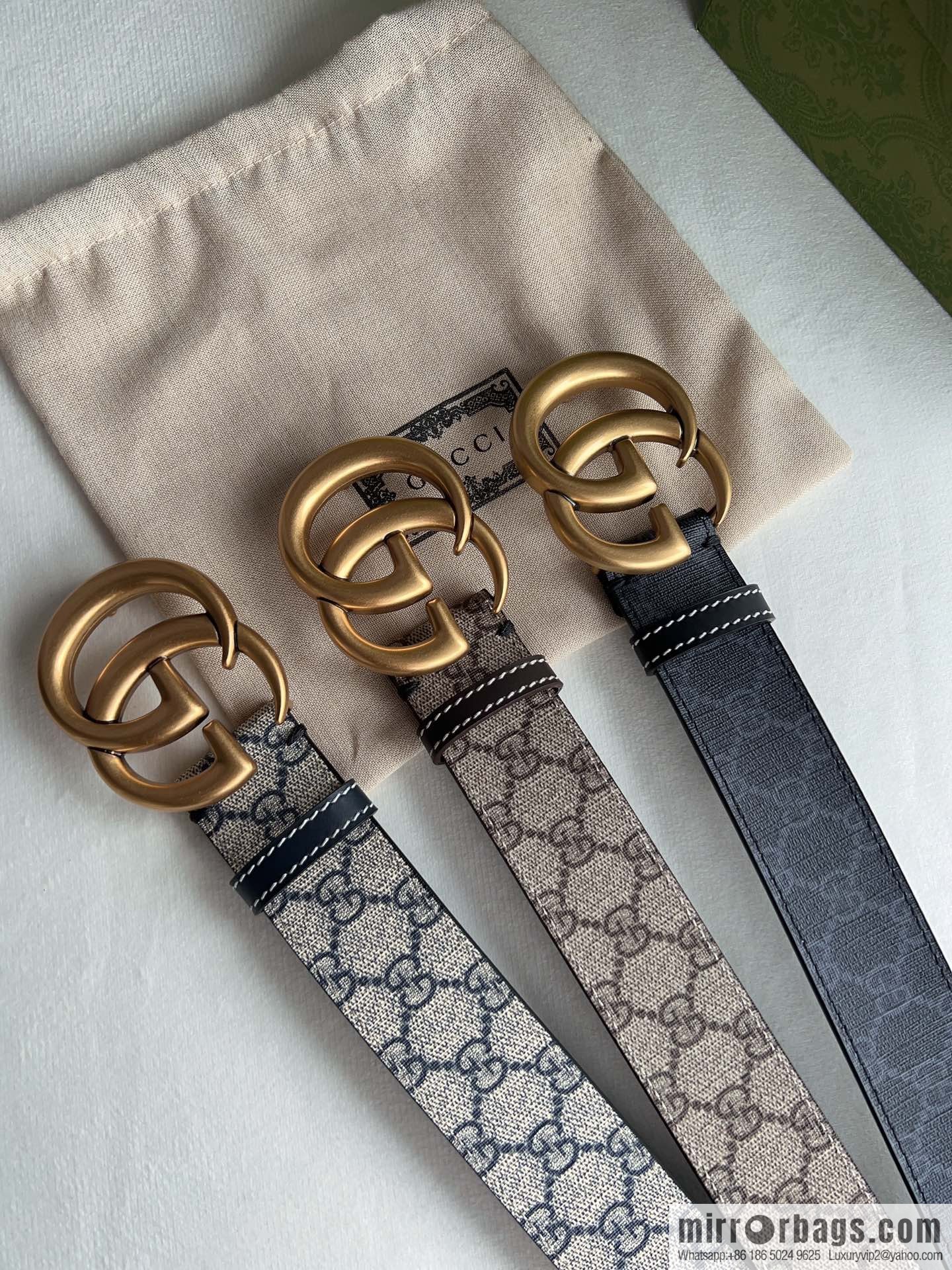 Gucci Gucci GG Supreme Double G Buckle Belt 4.0cm