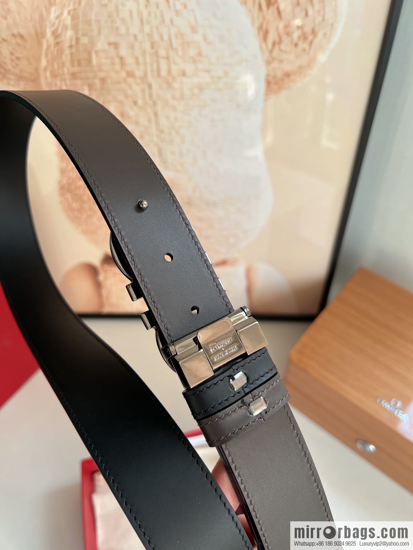 FERRAGAMO Ferragamo, high-quality men's 3.5cm belt