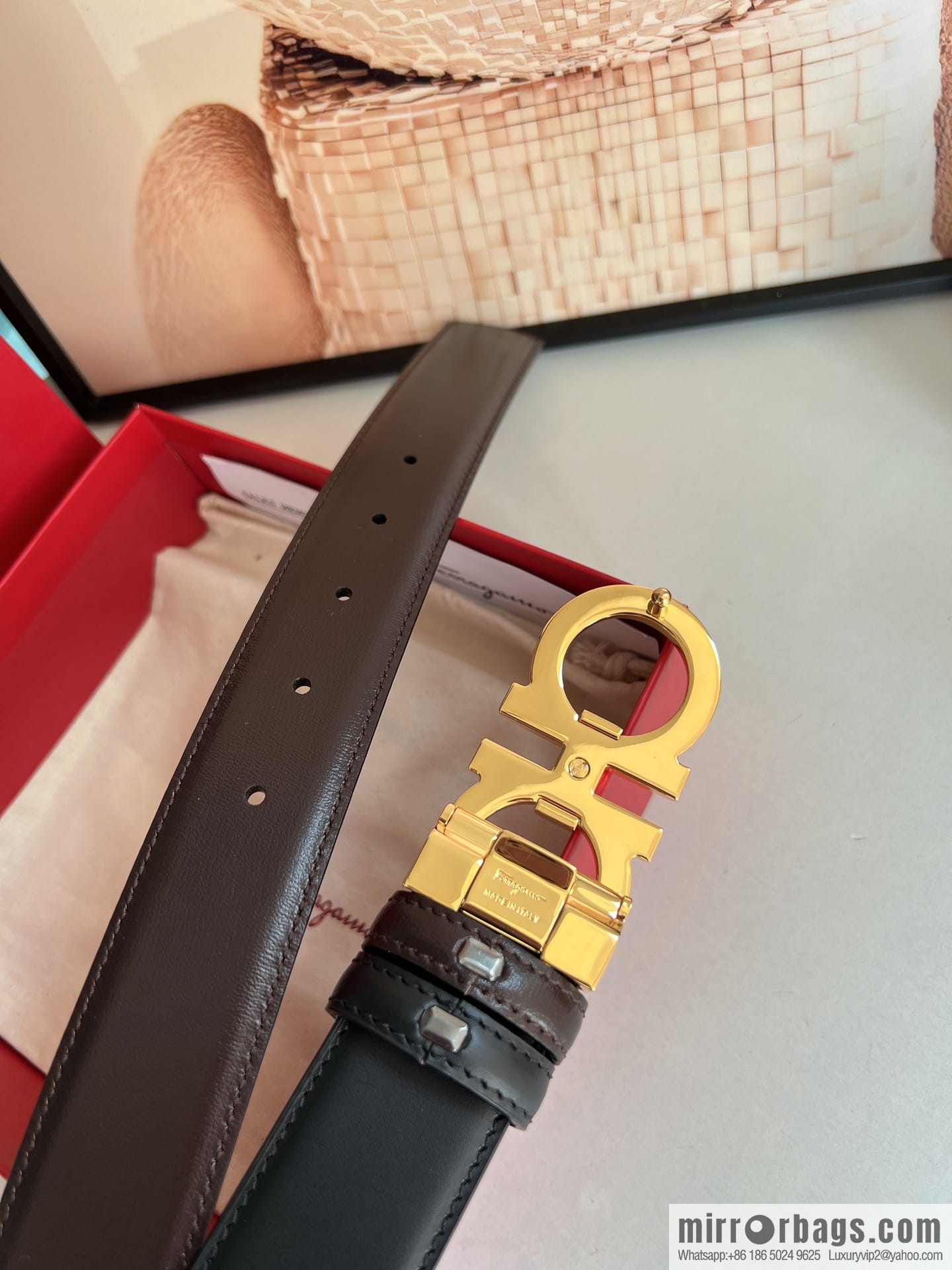 FERRAGAMO Ferragamo, high-quality men's 3.5cm belt